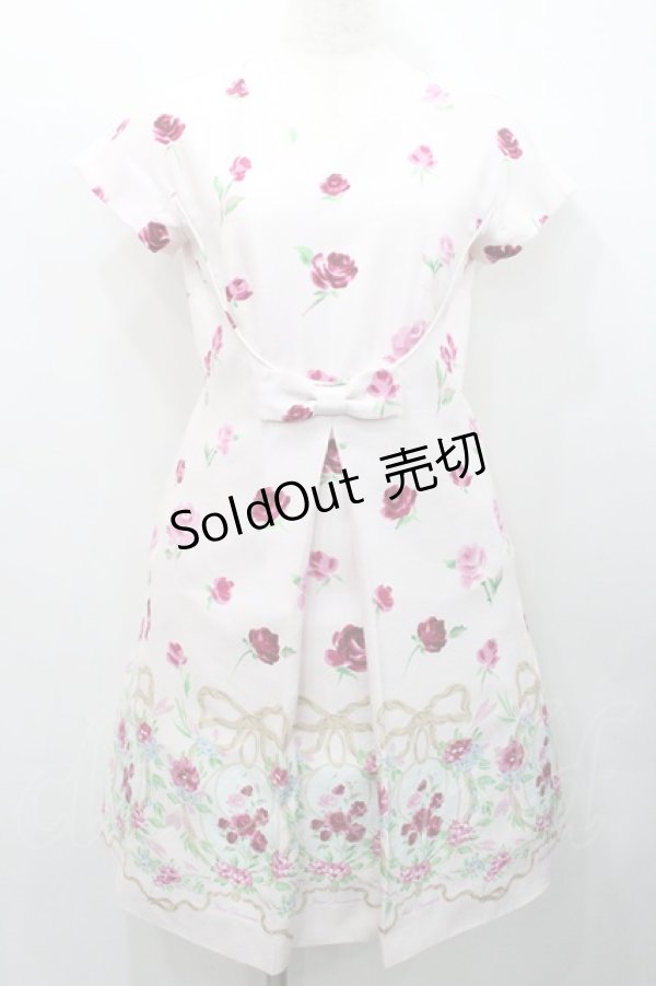 画像1: JESUS DIAMANTE / フレンチドールワンピ  オーナメントリボン柄オフ白 I-26-01-31-058-JE-OP-SA-ZI (1)