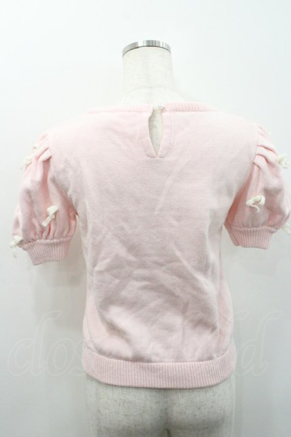 画像2: Swankiss / ウサギ柄半袖ニット  ピンク I-26-01-31-007-CA-TO-SA-ZI (2)