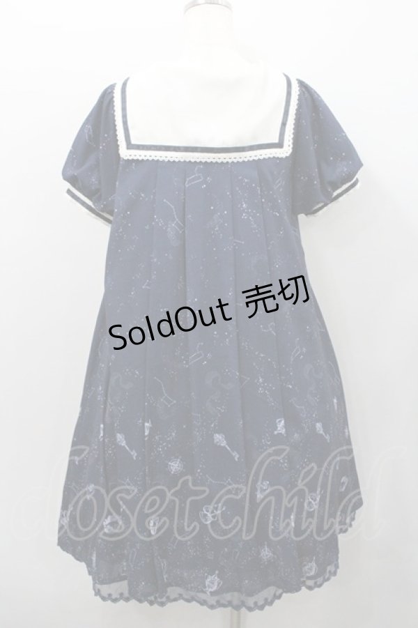 画像2: axes femme kawaii / 星座柄セーラーワンピース M ネイビーＸ白 I-26-01-31-062-AX-OP-SA-ZI (2)