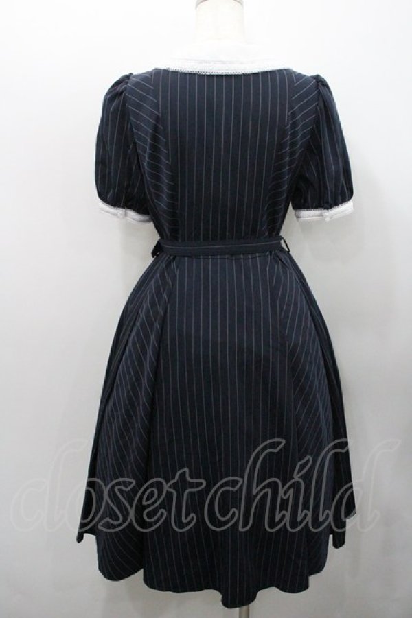 画像2: Secret Honey / ストライプロングシャツワンピース  ネイビーＸボルドー I-26-01-31-063-CA-OP-SA-ZI (2)