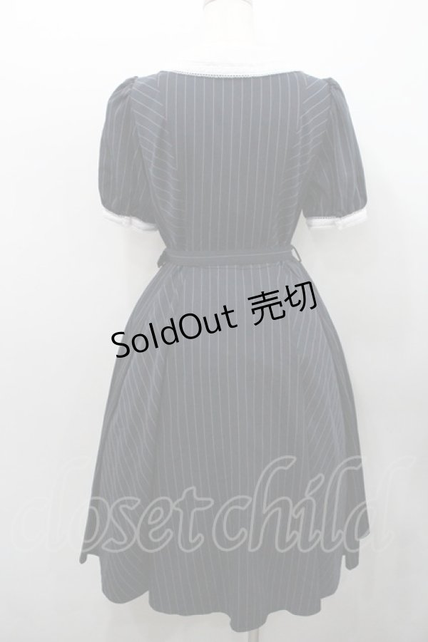 画像2: Secret Honey / ストライプロングシャツワンピース  ネイビーＸボルドー I-26-01-31-063-CA-OP-SA-ZI (2)