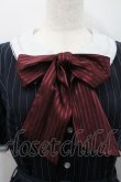 画像3: Secret Honey / ストライプロングシャツワンピース  ネイビーＸボルドー I-26-01-31-063-CA-OP-SA-ZI (3)