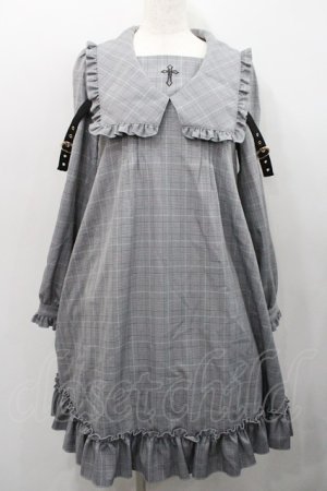 画像: Amavel / Rosary Frill Aラインワンピース  黒チェック I-26-01-31-064-CA-OP-SA-ZI