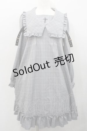 画像: Amavel / Rosary Frill Aラインワンピース  黒チェック I-26-01-31-064-CA-OP-SA-ZI