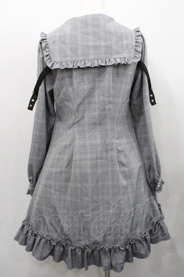 画像2: Amavel / Rosary Frill Aラインワンピース  黒チェック I-26-01-31-064-CA-OP-SA-ZI (2)