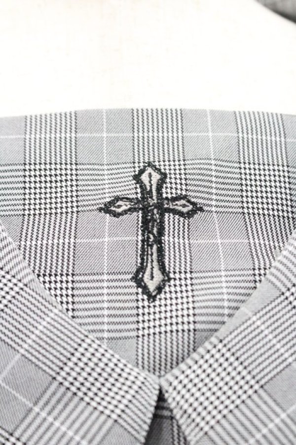 画像3: Amavel / Rosary Frill Aラインワンピース  黒チェック I-26-01-31-064-CA-OP-SA-ZI (3)