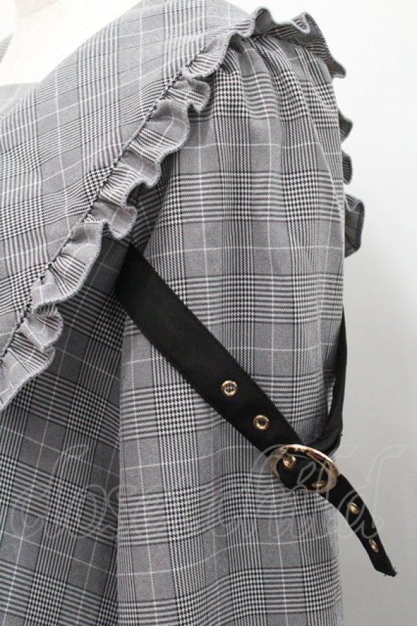 画像4: Amavel / Rosary Frill Aラインワンピース  黒チェック I-26-01-31-064-CA-OP-SA-ZI (4)