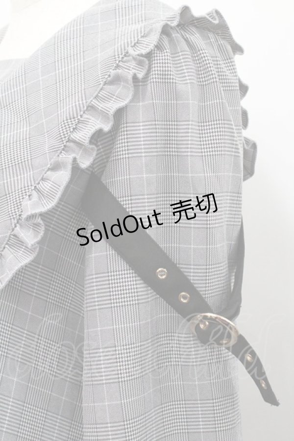 画像4: Amavel / Rosary Frill Aラインワンピース  黒チェック I-26-01-31-064-CA-OP-SA-ZI (4)