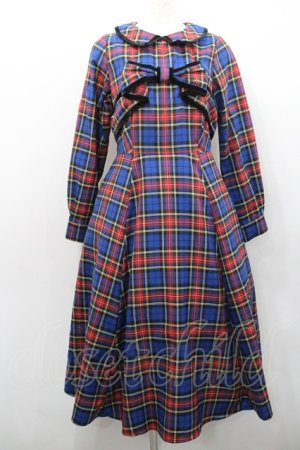 画像: Melody BasKet / リボンタータンワンピース  ブルー I-26-01-31-065-LO-OP-SA-ZI