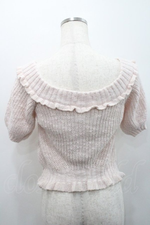 画像2: LIZ LISA / フラワーモチーフ付き半袖パフスリーブニットトップス  ピンク I-26-01-31-008-LO-TO-SA-ZI (2)