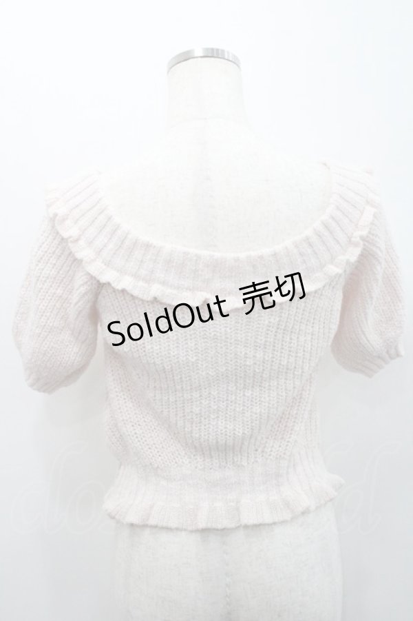 画像2: LIZ LISA / フラワーモチーフ付き半袖パフスリーブニットトップス  ピンク I-26-01-31-008-LO-TO-SA-ZI (2)