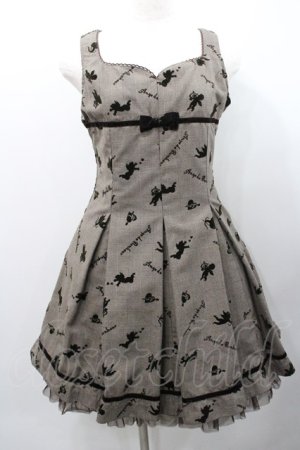 画像: Ank Rouge / フロッキーチェックジャンパースカート  ブラウン I-26-01-31-071-CA-OP-SA-ZI