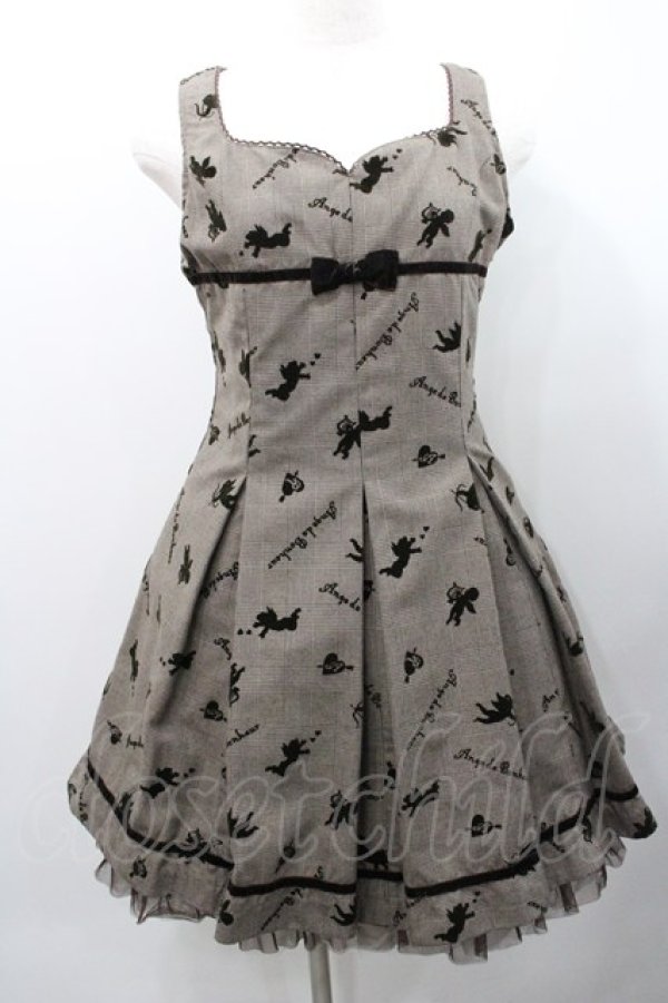 画像1: Ank Rouge / フロッキーチェックジャンパースカート  ブラウン I-26-01-31-071-CA-OP-SA-ZI (1)