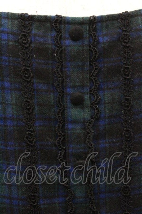 画像3: Ank Rouge / タータンチェックジャンパースカート  グリーンＸネイビーチェック I-26-01-31-072-CA-OP-SA-ZI (3)