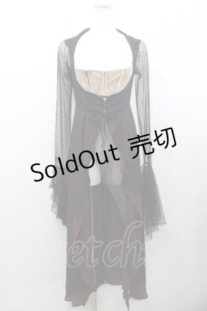 画像: alice auaa / レース重ねコルセットロングワンピース  黒Ｘボルドー I-26-01-31-073-AA-OP-SA-ZI