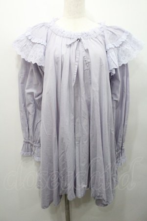 画像: PINK HOUSE / コットンレース使いチュニックブラウス  ラベンダー I-26-01-31-076-LO-OP-SA-ZI