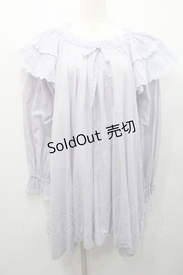 画像1: PINK HOUSE / コットンレース使いチュニックブラウス  ラベンダー I-26-01-31-076-LO-OP-SA-ZI (1)