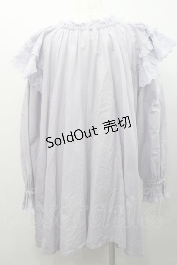 画像2: PINK HOUSE / コットンレース使いチュニックブラウス  ラベンダー I-26-01-31-076-LO-OP-SA-ZI (2)