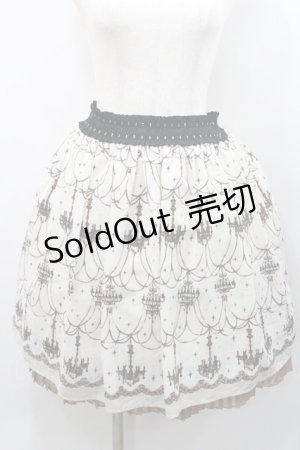 画像: axes femme / シャンデリア柄スカート  アイボリーＸ黒 I-26-01-31-078-AX-SK-SA-ZI