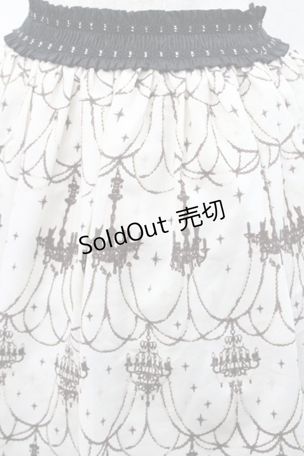 画像3: axes femme / シャンデリア柄スカート  アイボリーＸ黒 I-26-01-31-078-AX-SK-SA-ZI (3)