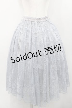 画像: axes femme / レースサーキュラーミディスカート  グレー I-26-01-31-079-AX-SK-SA-ZI