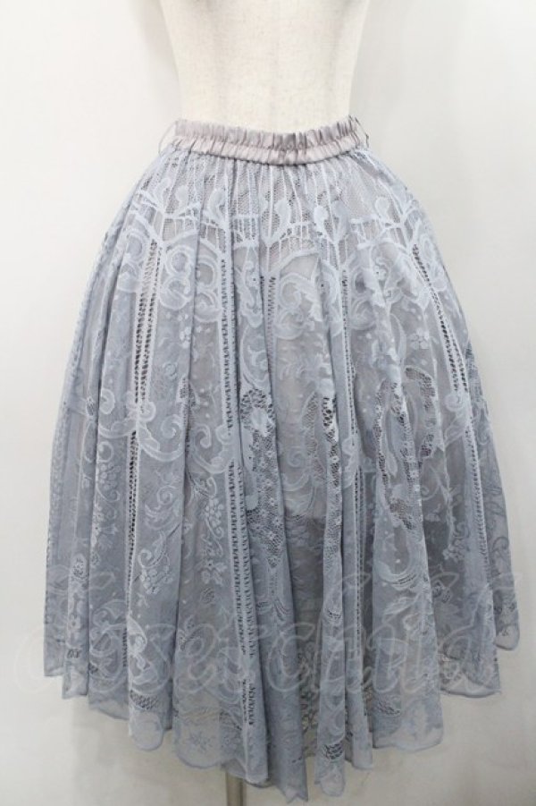 画像1: axes femme / レースサーキュラーミディスカート  グレー I-26-01-31-079-AX-SK-SA-ZI (1)
