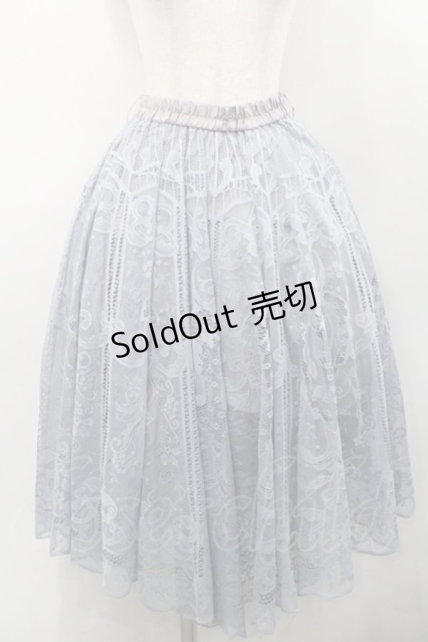 画像1: axes femme / レースサーキュラーミディスカート  グレー I-26-01-31-079-AX-SK-SA-ZI (1)