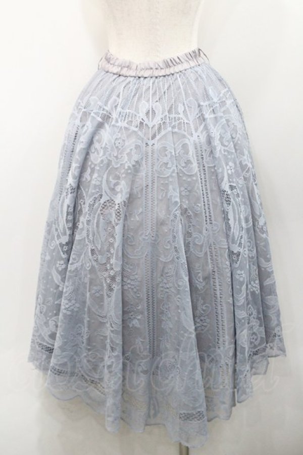 画像2: axes femme / レースサーキュラーミディスカート  グレー I-26-01-31-079-AX-SK-SA-ZI (2)