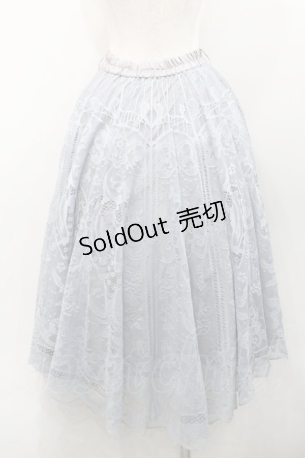 画像2: axes femme / レースサーキュラーミディスカート  グレー I-26-01-31-079-AX-SK-SA-ZI (2)