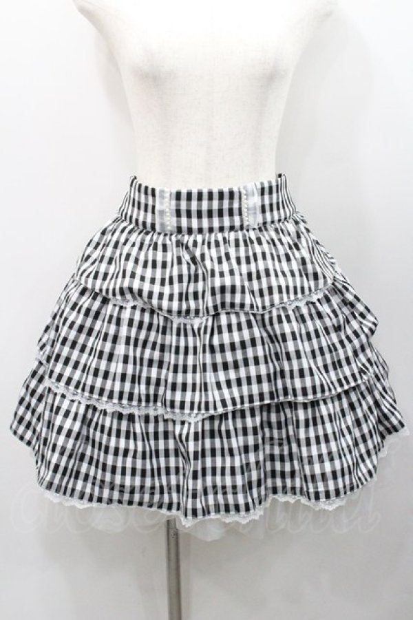 画像1: Ank Rouge / ギンガムチェックスカート  黒ｘ白 I-26-01-31-080-CA-SK-SA-ZI (1)