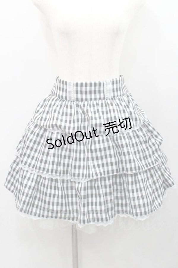 画像1: Ank Rouge / ギンガムチェックスカート  黒ｘ白 I-26-01-31-080-CA-SK-SA-ZI (1)