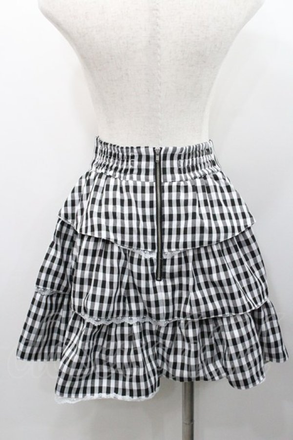 画像2: Ank Rouge / ギンガムチェックスカート  黒ｘ白 I-26-01-31-080-CA-SK-SA-ZI (2)