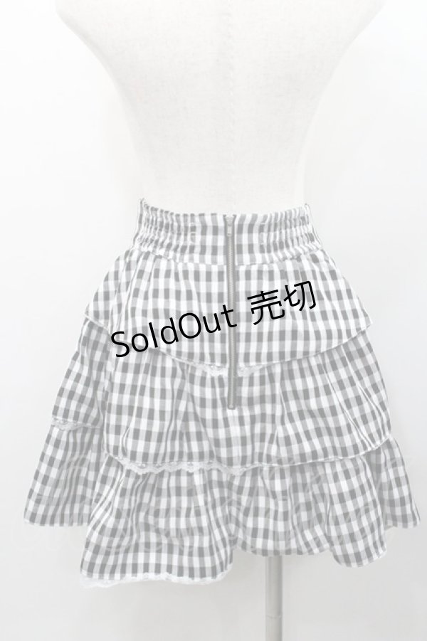 画像2: Ank Rouge / ギンガムチェックスカート  黒ｘ白 I-26-01-31-080-CA-SK-SA-ZI (2)
