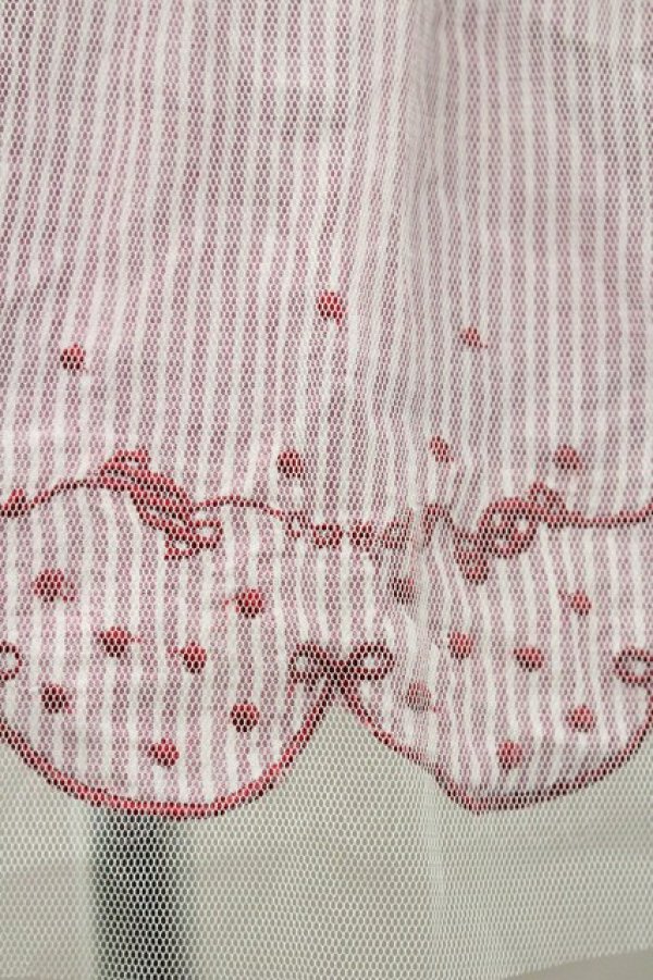 画像3: Ank Rouge / チュール重ねストライプ&裾スカラップリボン刺繍スカート  アイボリーＸピンク I-26-01-31-081-CA-SK-SA-ZI (3)