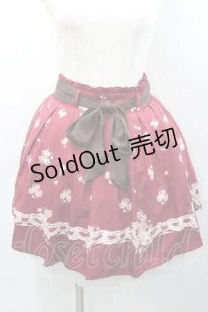 画像: Ank Rouge / 薔薇ブーケプリントスカート  赤Ｘピンク I-26-01-31-082-CA-SK-SA-ZI