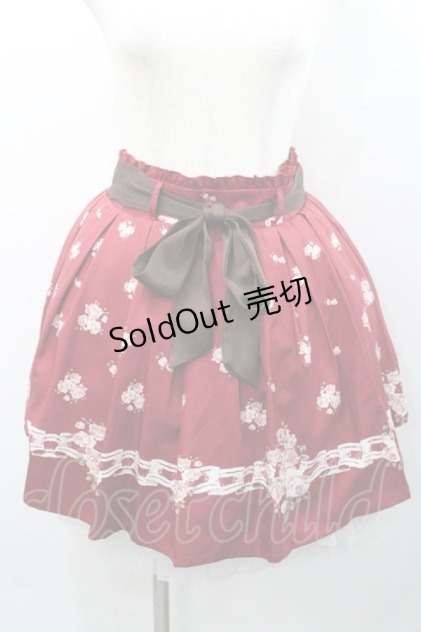 画像1: Ank Rouge / 薔薇ブーケプリントスカート  赤Ｘピンク I-26-01-31-082-CA-SK-SA-ZI (1)