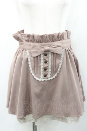 画像: Ank Rouge / フロントリボンピンタックスカート  ベージュ I-26-01-31-083-CA-SK-SA-ZI