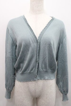 画像: F&A / シアーフラワー釦UVカットニットカーディガン  グリーン I-26-01-31-010-LO-TO-SA-ZI