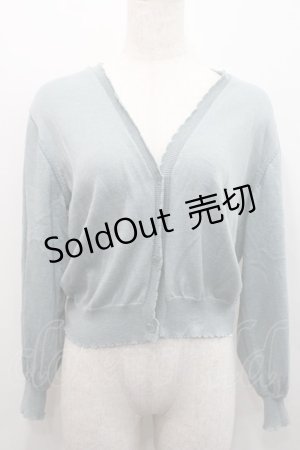 画像: F&A / シアーフラワー釦UVカットニットカーディガン  グリーン I-26-01-31-010-LO-TO-SA-ZI