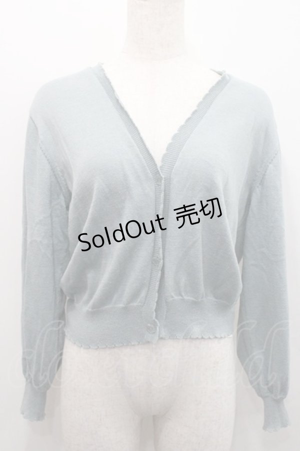 画像1: F&A / シアーフラワー釦UVカットニットカーディガン  グリーン I-26-01-31-010-LO-TO-SA-ZI (1)