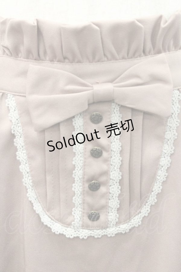 画像3: Ank Rouge / フロントリボンピンタックスカート  ベージュ I-26-01-31-083-CA-SK-SA-ZI (3)