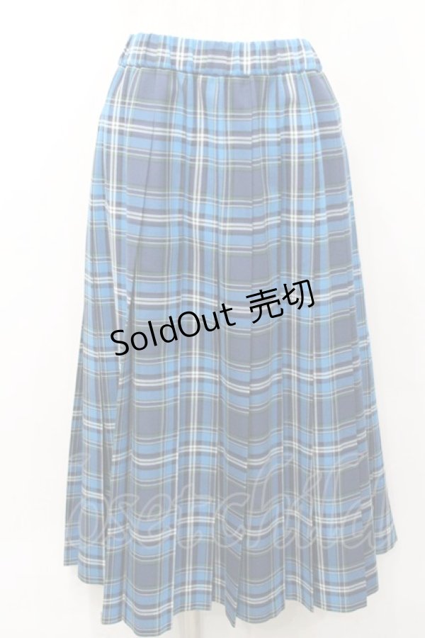 画像1: MILK / TEAM CHECKロングスカート  ネイビーチェック I-26-01-31-084-ML-SK-SA-ZI (1)