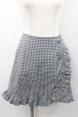 画像1: Ank Rouge / ギンガムチェックフリルスカート  黒Ｘ白チェック I-26-01-31-086-CA-SK-SA-ZI (1)