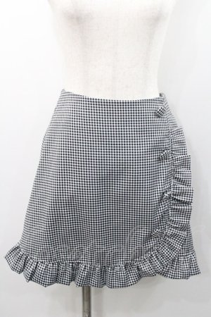 画像: Ank Rouge / ギンガムチェックフリルスカート  黒Ｘ白チェック I-26-01-31-086-CA-SK-SA-ZI