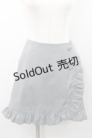 画像: Ank Rouge / ギンガムチェックフリルスカート  黒Ｘ白チェック I-26-01-31-086-CA-SK-SA-ZI