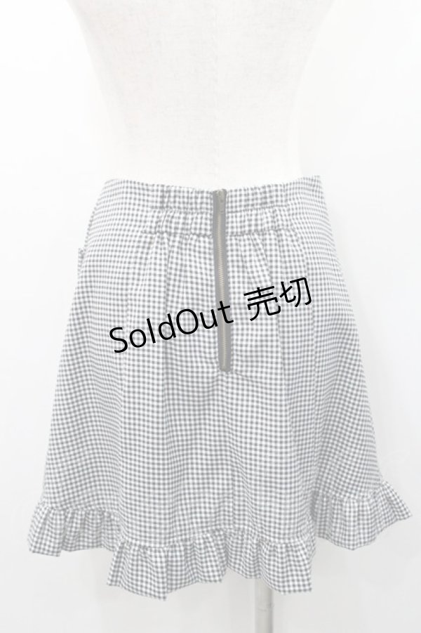 画像2: Ank Rouge / ギンガムチェックフリルスカート  黒Ｘ白チェック I-26-01-31-086-CA-SK-SA-ZI (2)