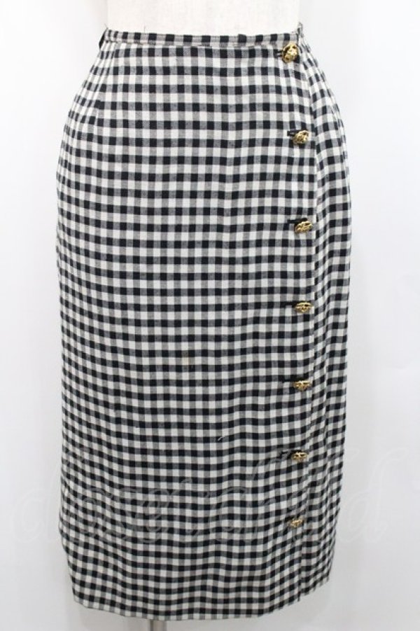 画像1: INGEBORG / ギンガムチェックスカート  黒Ｘ白チェック I-26-01-31-089-LO-SK-SA-ZI (1)