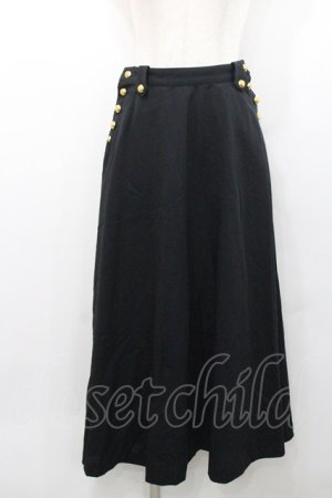 画像: INGEBORG / 金ボタン付きスカート  ブラック I-26-01-31-092-LO-SK-SA-ZI