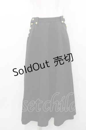 画像: INGEBORG / 金ボタン付きスカート  ブラック I-26-01-31-092-LO-SK-SA-ZI