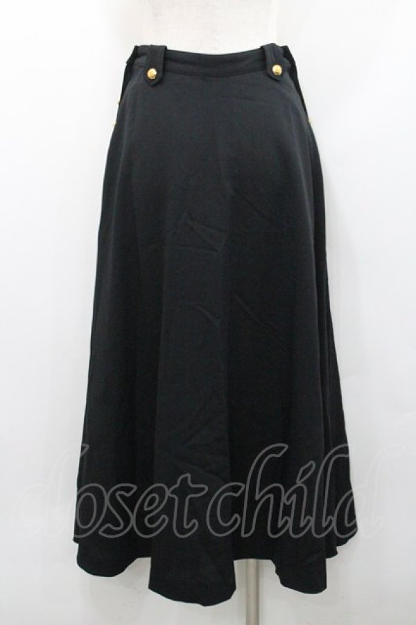 画像2: INGEBORG / 金ボタン付きスカート  ブラック I-26-01-31-092-LO-SK-SA-ZI (2)